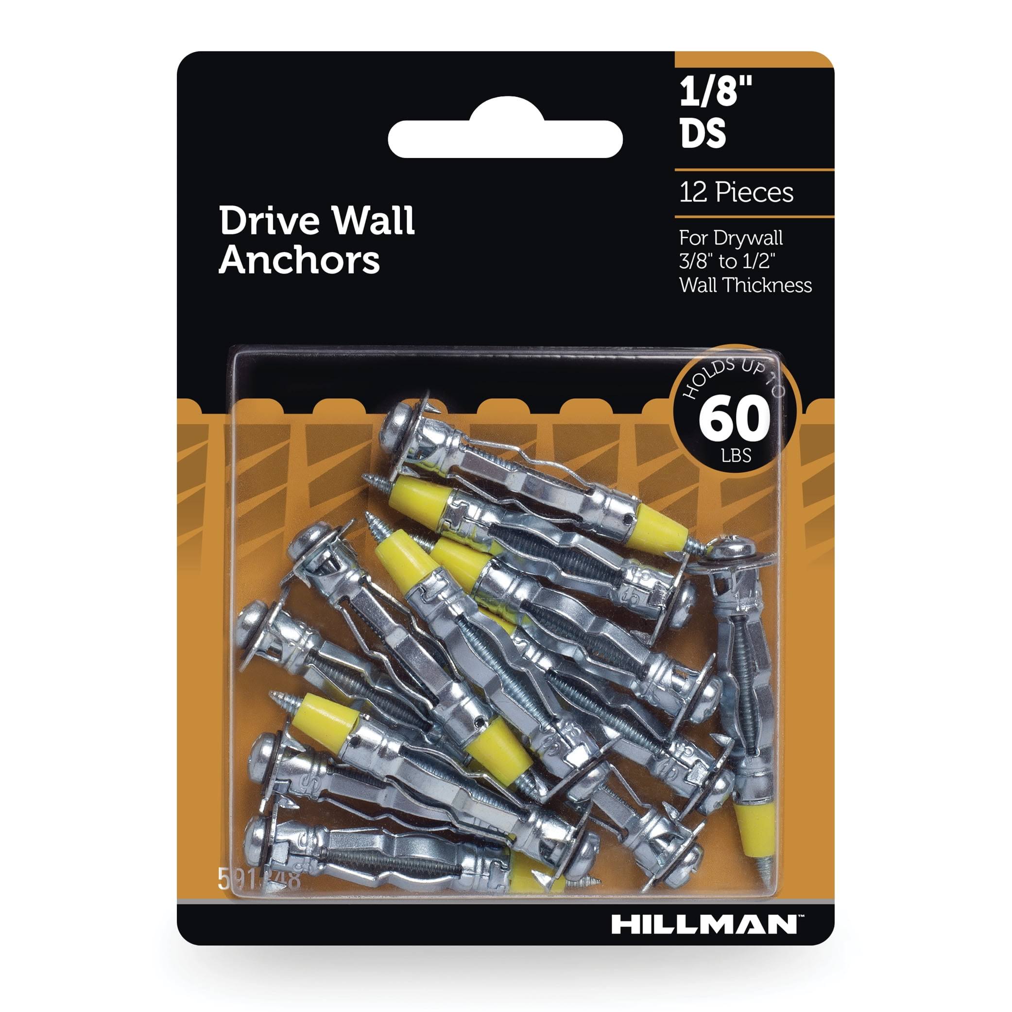 Hillman Steel Drive Wall Anchors- Silver & Zinc- 12 ct 591348