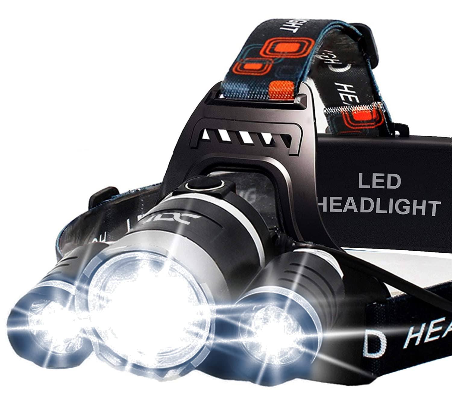 TDC Headlamp Rechargeable- Head Lamp LED Rechargeable High Lumen- LED Headlamp Flashlight USB C- Waterproof Headlamps for Adults Rechargeable- Hea