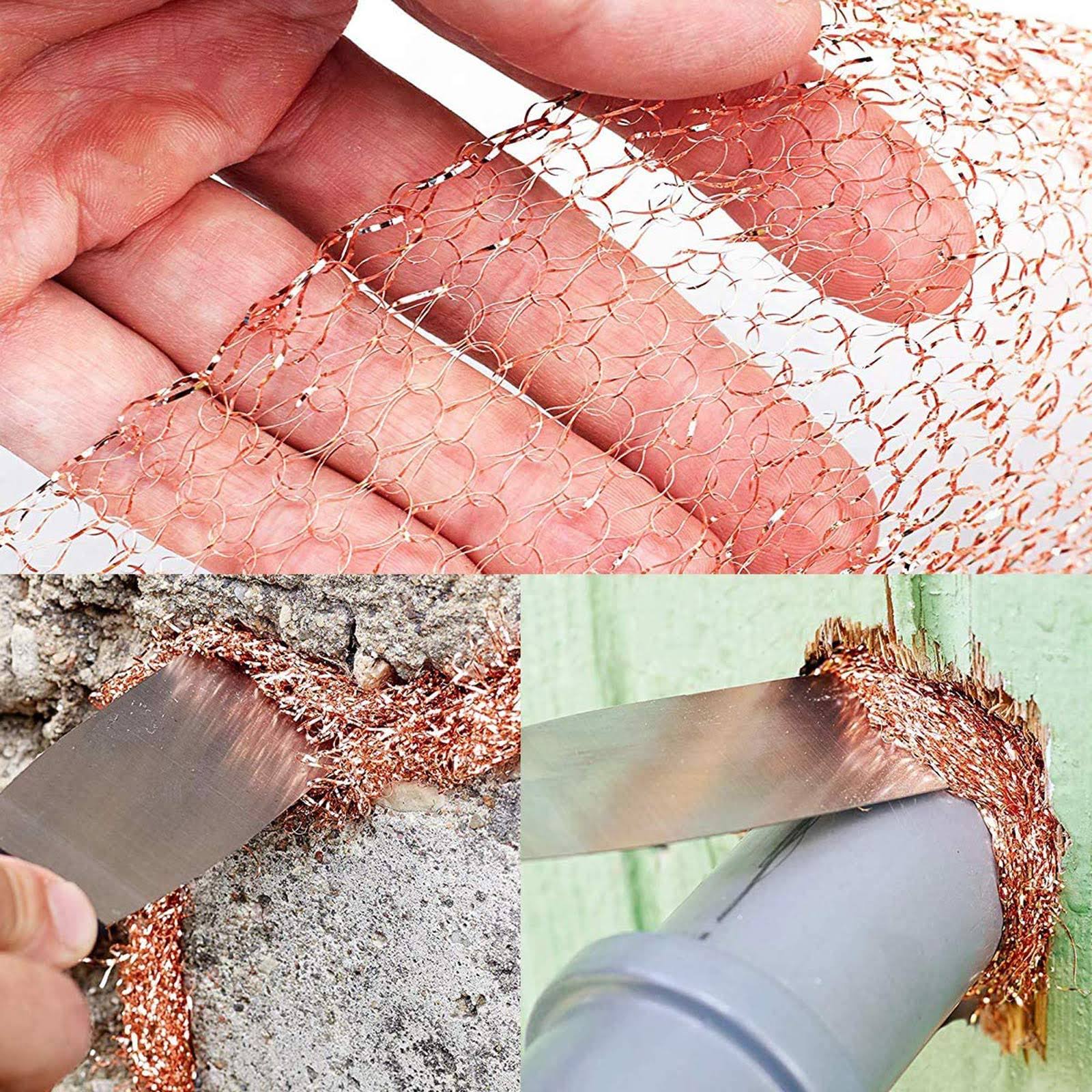 Arilaca Copper Mesh, Rodent Mesh Sturdy Pure Copper Stuff-fit Wire Mesh for Gap Copper Blocker Fill Fabric 4