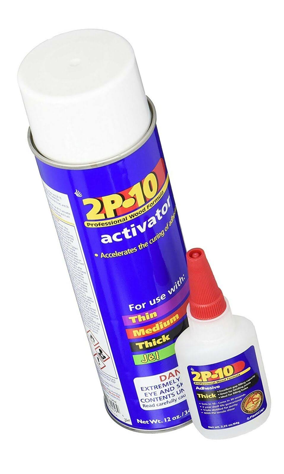 FastCap 2P-10 Super Glue Adhesive 2.25 Ounce Thick and 12 Ounce Activator Combo Pack Fas