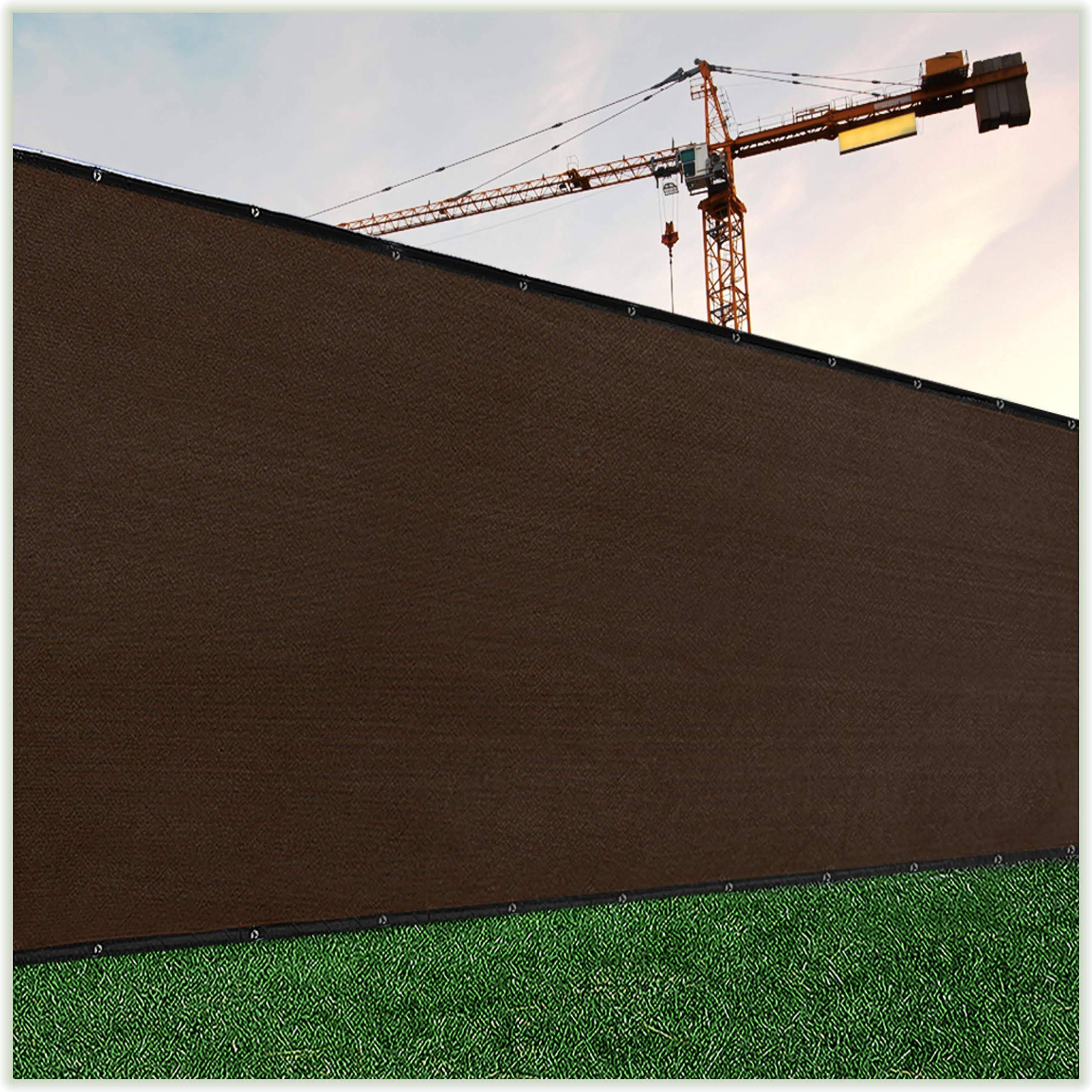 ColourTree 8' x 12' Brown Fence Screen Privacy Screen & Commercial Grade 170 GSM & Heavy Duty- 3 Years Warranty- Cable Zip Ties Included