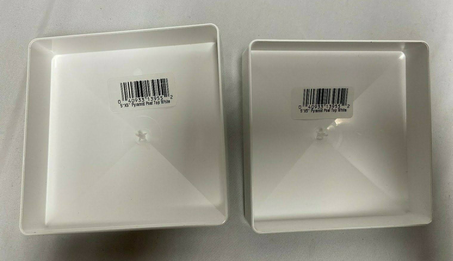 Freedom 73013955 5-in W x 5-in L White Vinyl Fence Post Cap- Fits Common Post Measurement: 5-in x 5-in