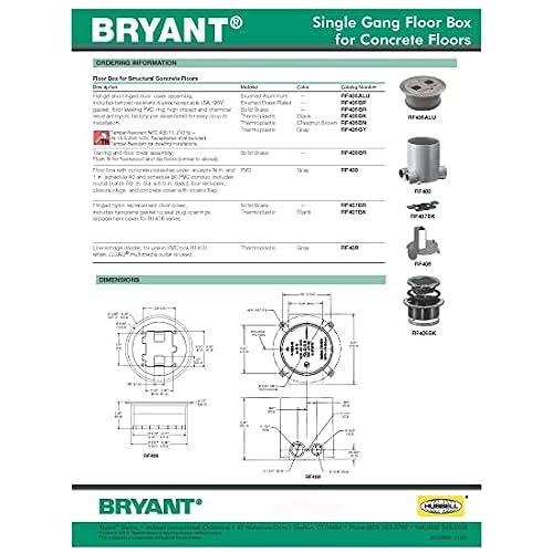 Hubbell Rf406Bp Brass Floor Box
