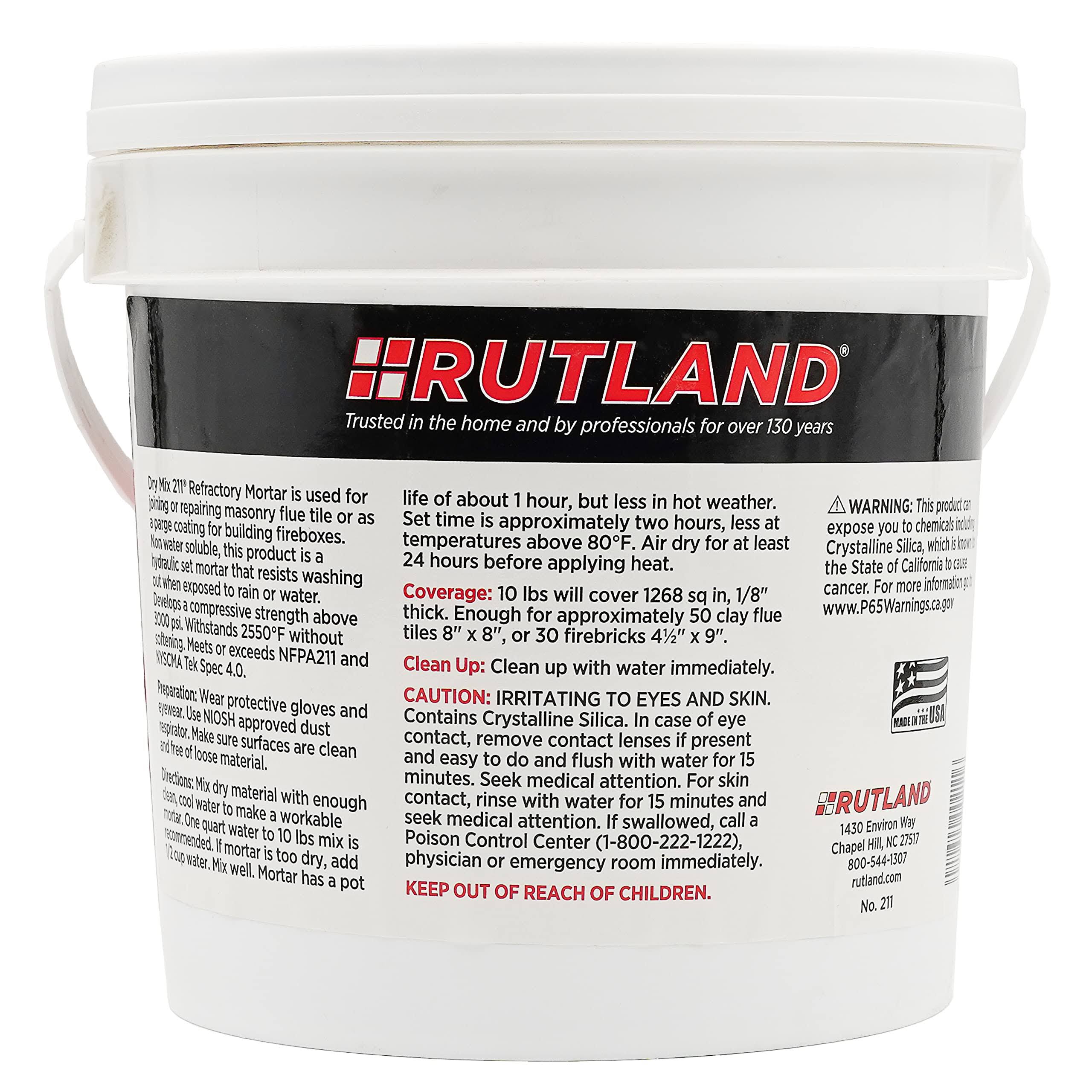 Rutland 211 Dry Mix Refractory Mortar, 10 lbs