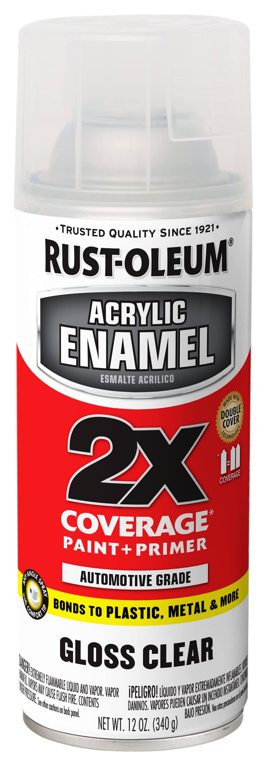 Rust-Oleum 271913 Acrylic Enamel 2x Spray Paint, 12 oz, Gloss Clear
