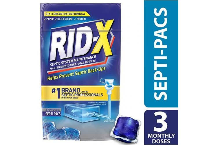 Rid-x Septic Tank Treatment Enzymes, 3 Month Supply Septi-Pacs, 3.2oz