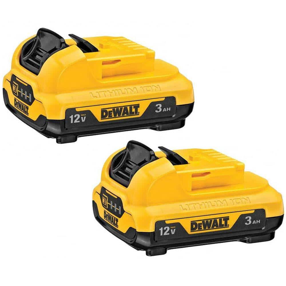 DeWalt Power Tool Battery: 12V, Lithium-Ion- 3 Ah, 0.5 HR Charge Time, Series 12V Max | Part #DCB124-2