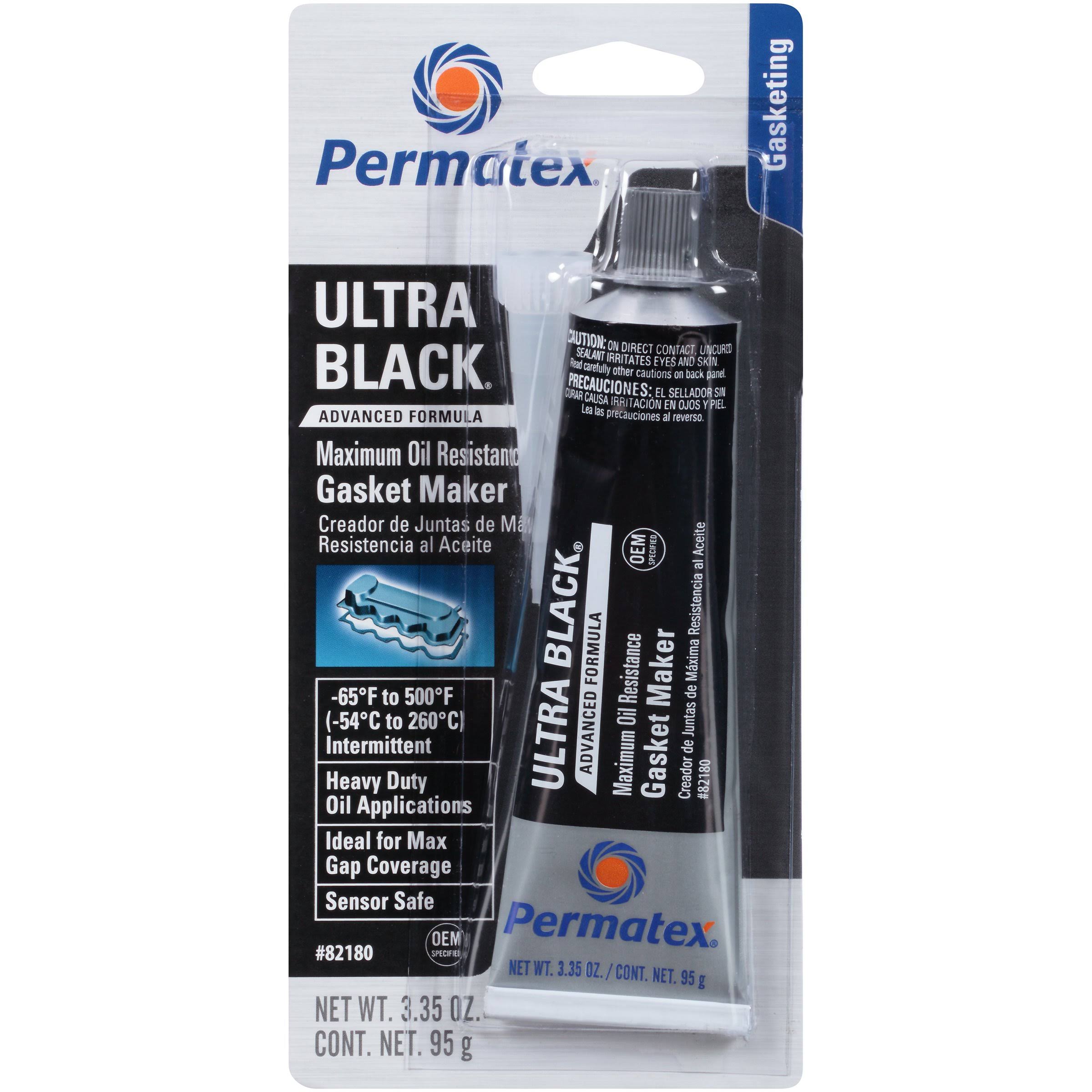 Permatex Maximum Oil Resistance RTV Silicone Gasket Maker, Ultra Black- 3.35 oz tube