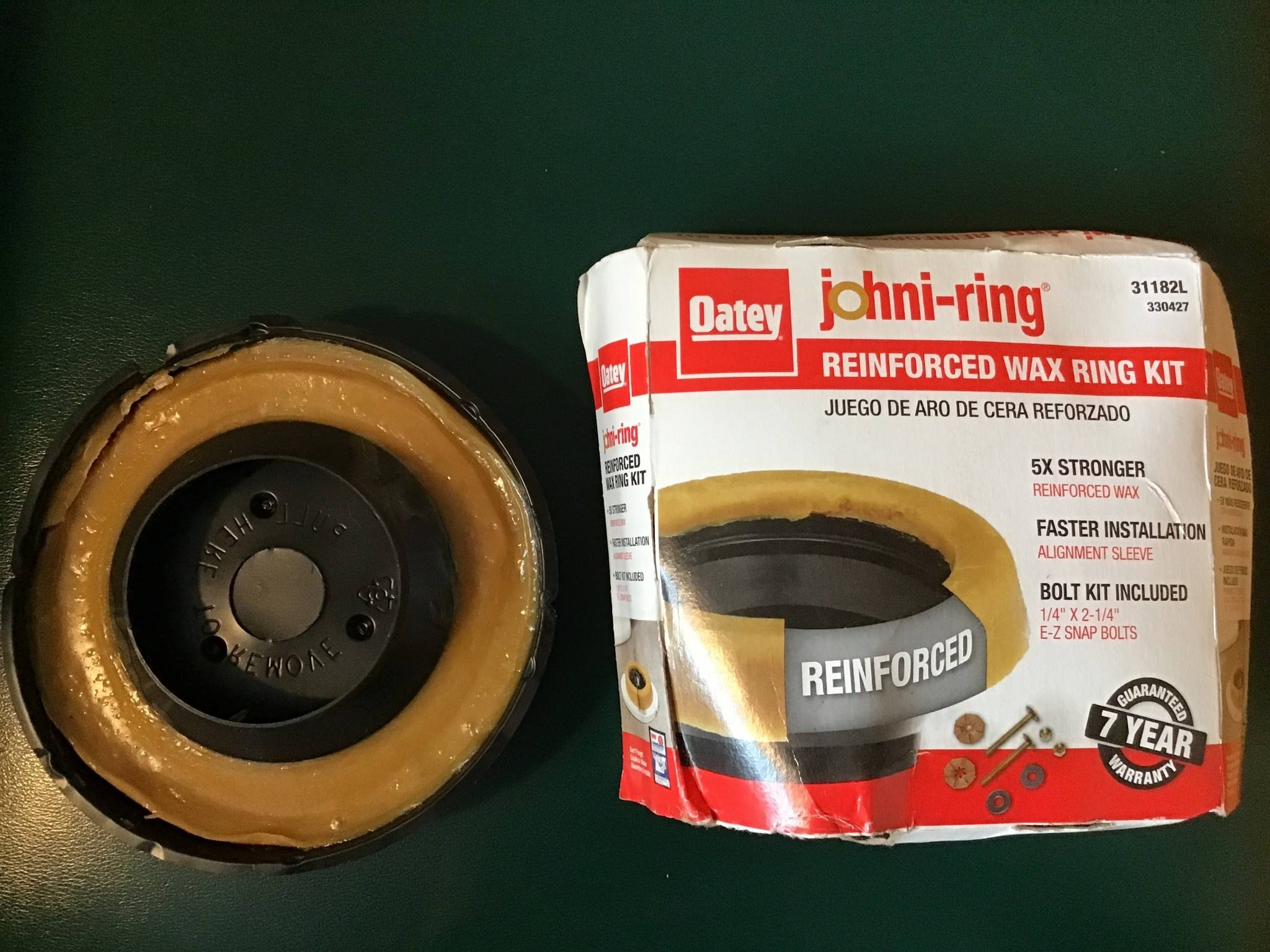 Oatey 31182L Johni-Ring 3-in Toilet Wax Ring with Bolts