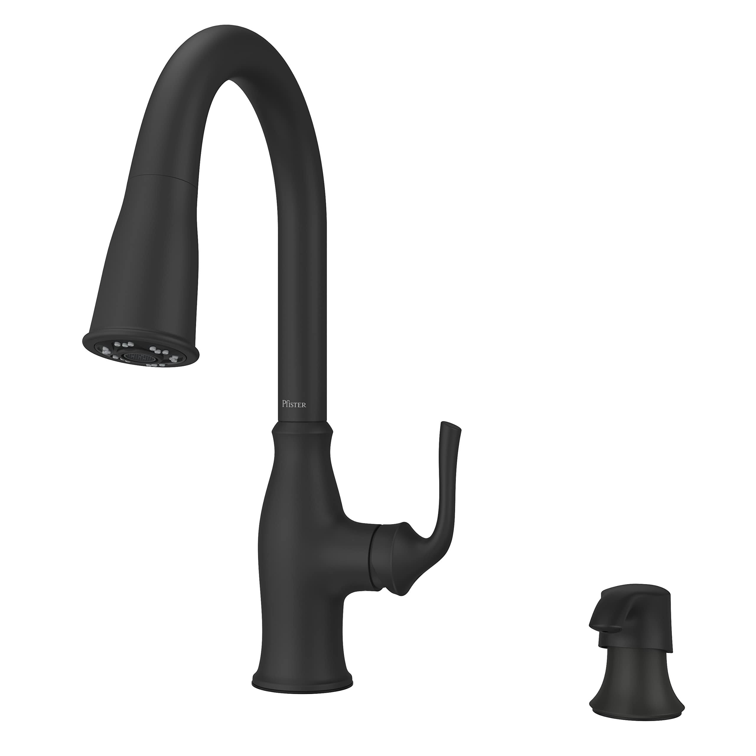 Pfister F-529-7RSSRB Rosslyn 1-Handle Pull-Down Kitchen Faucet Finish: Matte Black