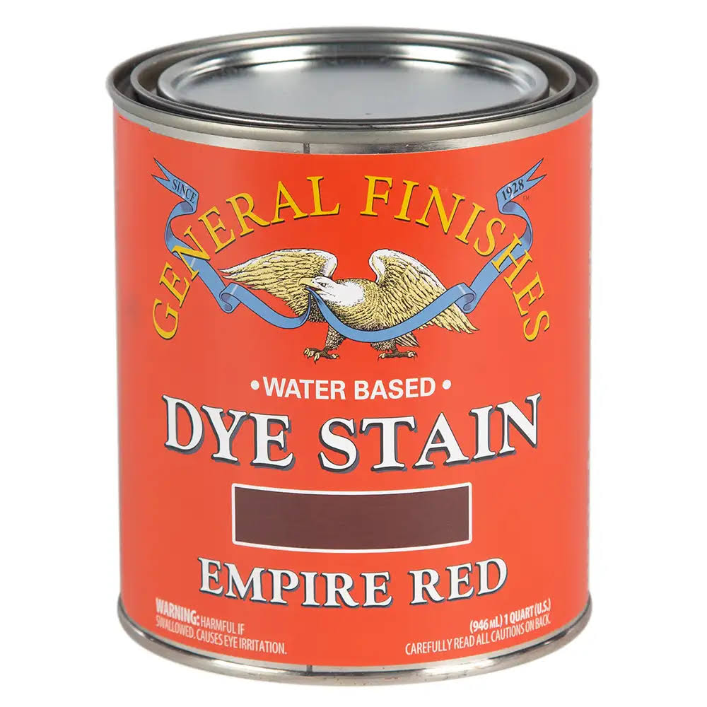 General Finishes Empire Red Water Based Dye Stain, Pint