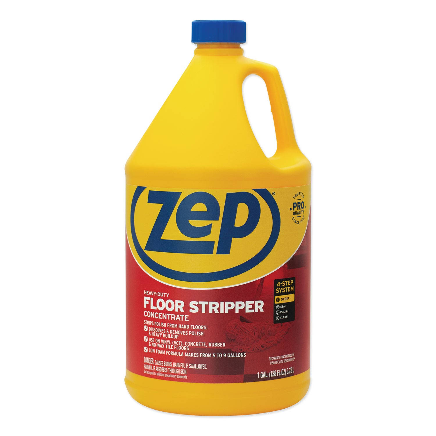 Zep Commercial Floor Stripper, Unscented, 1 gal, 4/Carton