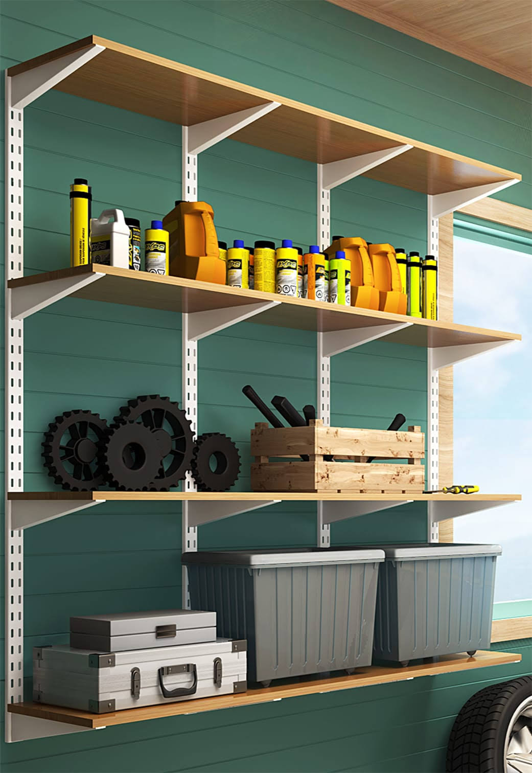 Project Source 7.22-in L x 2.12-in W x 7.22-in D Heavy Duty White Shelf Bracket | 27409PHLLG