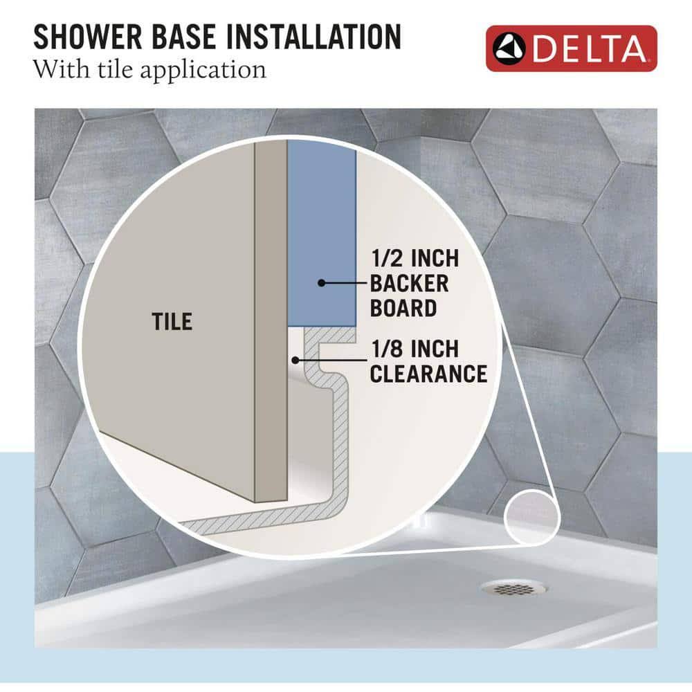 Classic 500 Shower Base, Center Drain, Gloss White, 48 x 34 in.