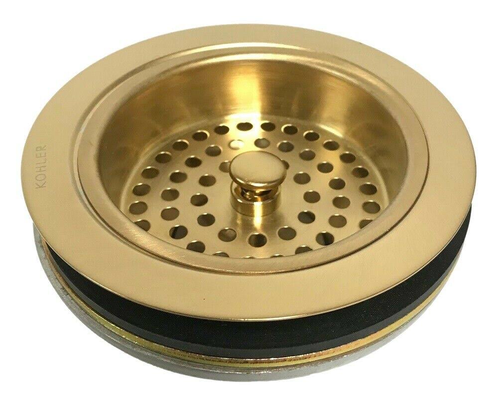Kohler K-8799-2MB Vibrant Brushed Moderne Brass Duostrainer Sink Drain and Strainer Basket, Less Tailpiece