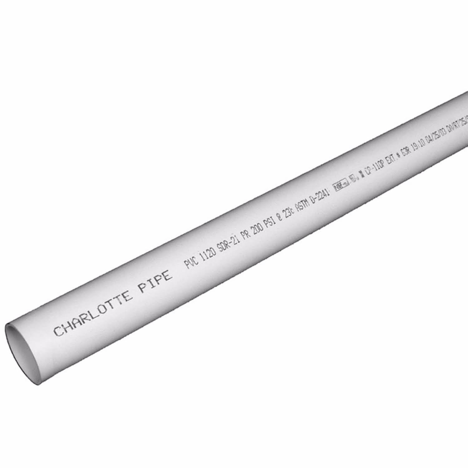 Charlotte Pipe 3/4 in. x 10 ft. Cold Water PVC Pressure Pipe, SDR 21