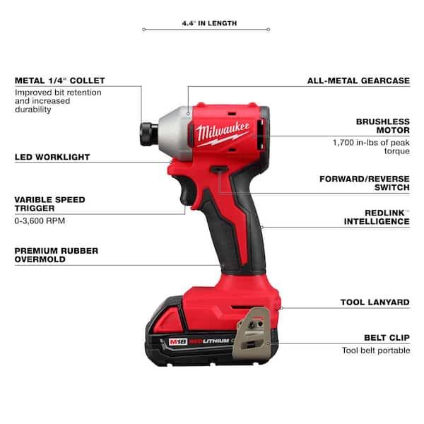 Milwaukee M18 18V Lithium-Ion Brushless Cordless Compact Drill/Impact Combo Kit (2-Tool) with Sawzall Reciprocating Saw
