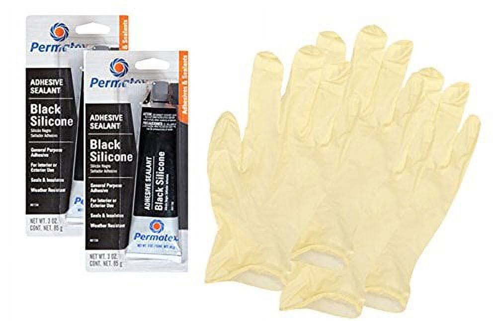 Permatex Black Silicone Adhesive Sealant 3 oz 2 Pack 81158-2