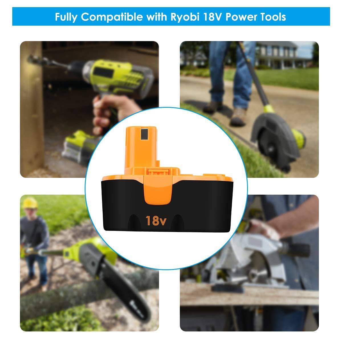 [Upgraded 3600mAh] Reoben P100 Replace for Ryobi 18V Battery One Plus P101