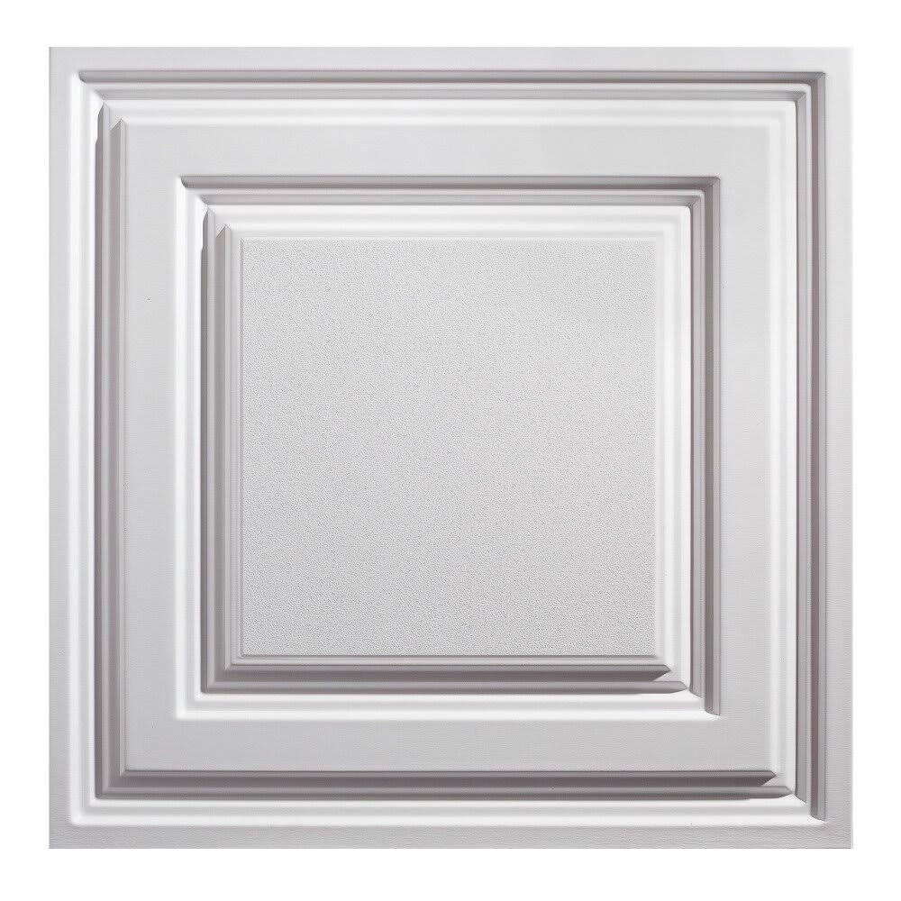 ACP Icon Relief Lay-In Ceiling Panel, White, 2' x 2'