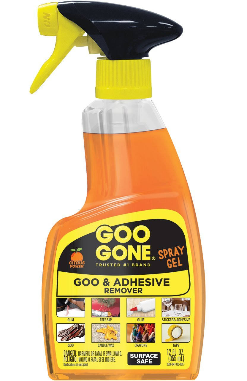 Goo Gone Adhesive Remover Original Spray Gel- Removes Chewing Gum, Grease, Tar, Stickers, Labels, Tape Residue, Oil, Blood, Lipstick, Mascara, Shoe