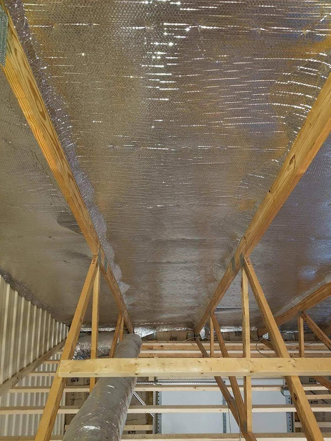 Trade Winds US Energy Products Double Sided Reflective Heat Radiant Barrier Aluminum Foil Insulation (1/4 Thick R8 Double Poly-Air) Roll: Walls Attics
