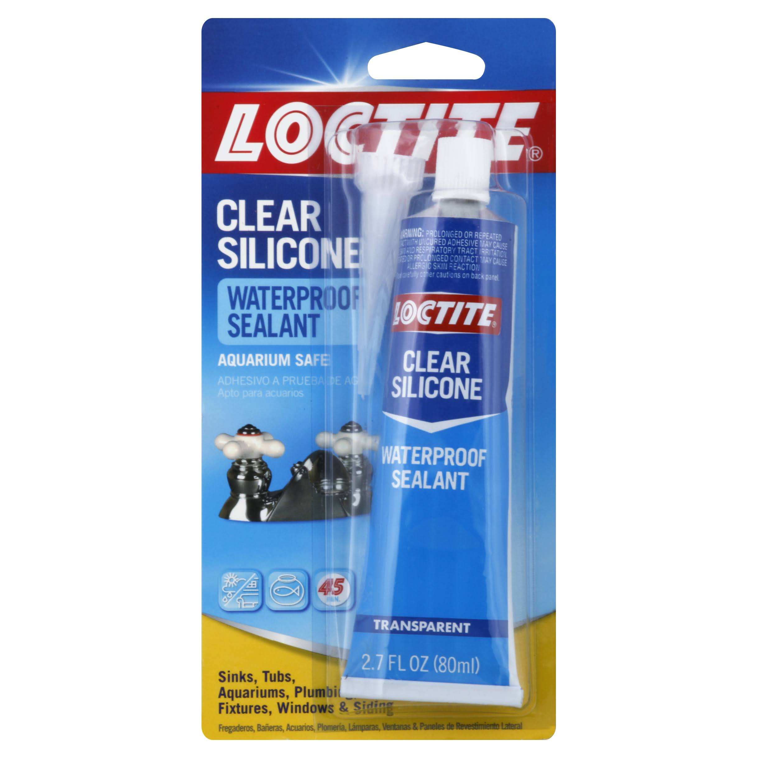 Loctite Waterproof Sealant, Clear Silicone, Transparent- 2.7 fl oz