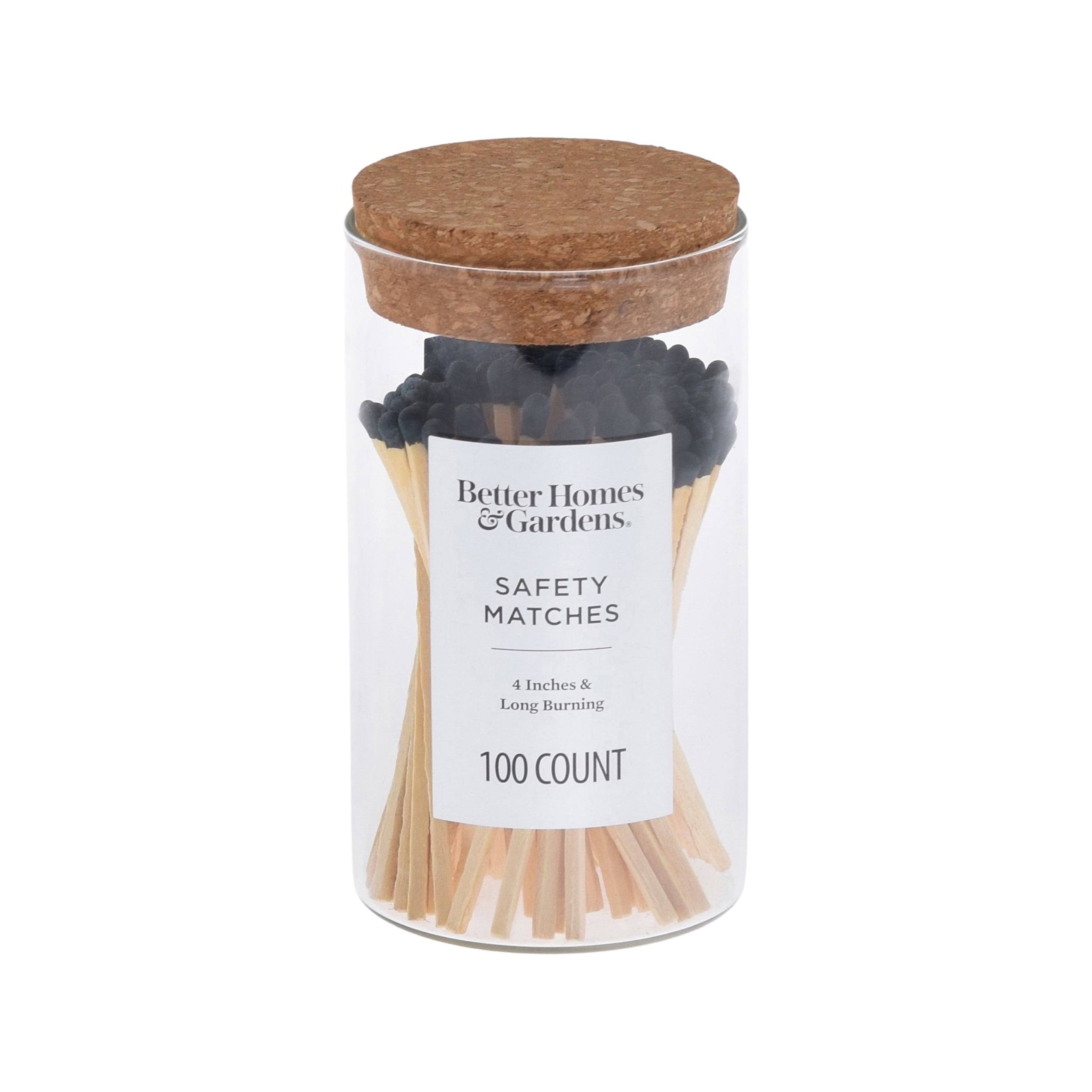 Better Homes & Gardens 4 Safety Premium Wooden Matches- Black- 100 ct