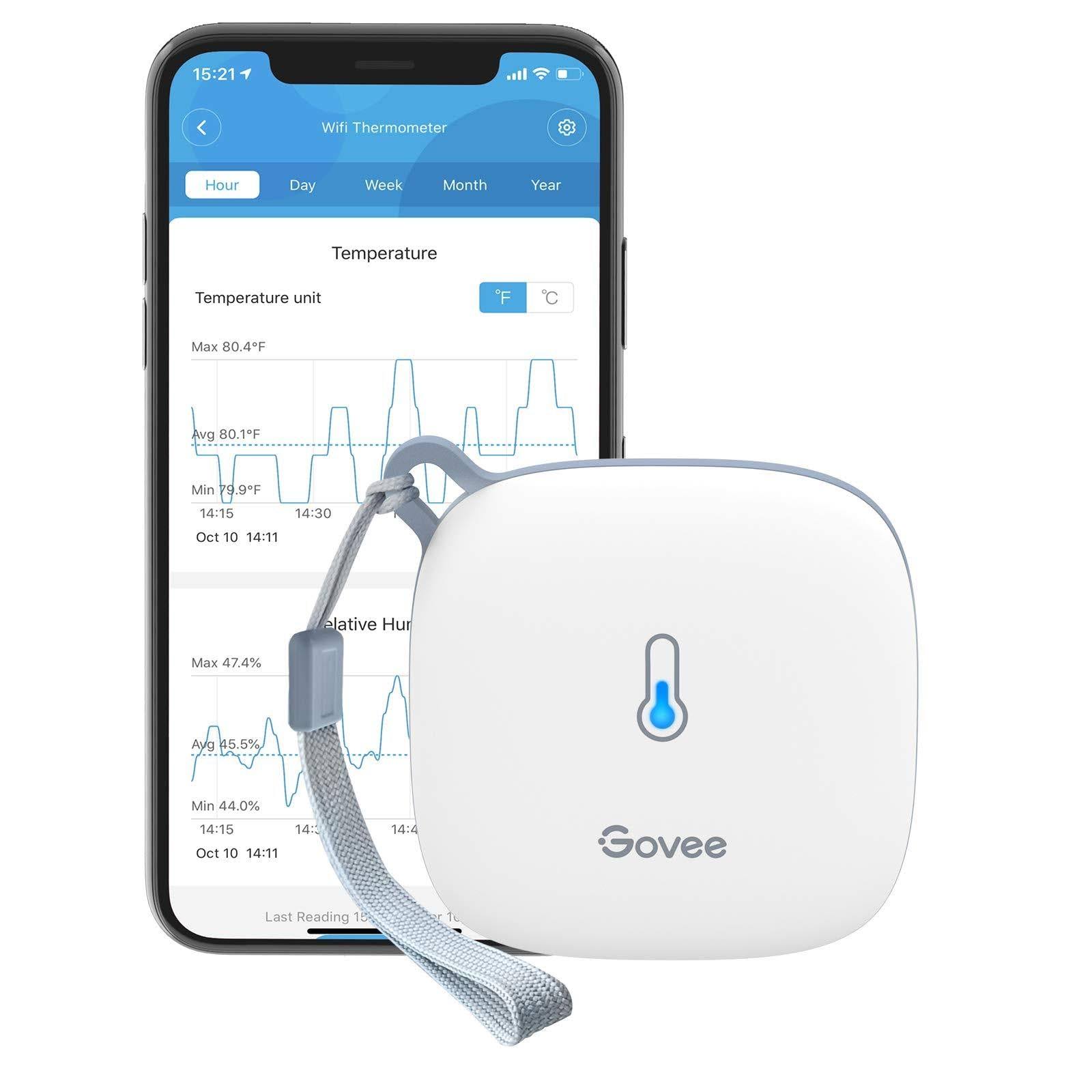 Govee WiFi Water Leak Detector, Smart App Leak Alert, Wireless Water Sensor and Alarm with Email, Notification, App Alerts, Remote Monitor Leak for