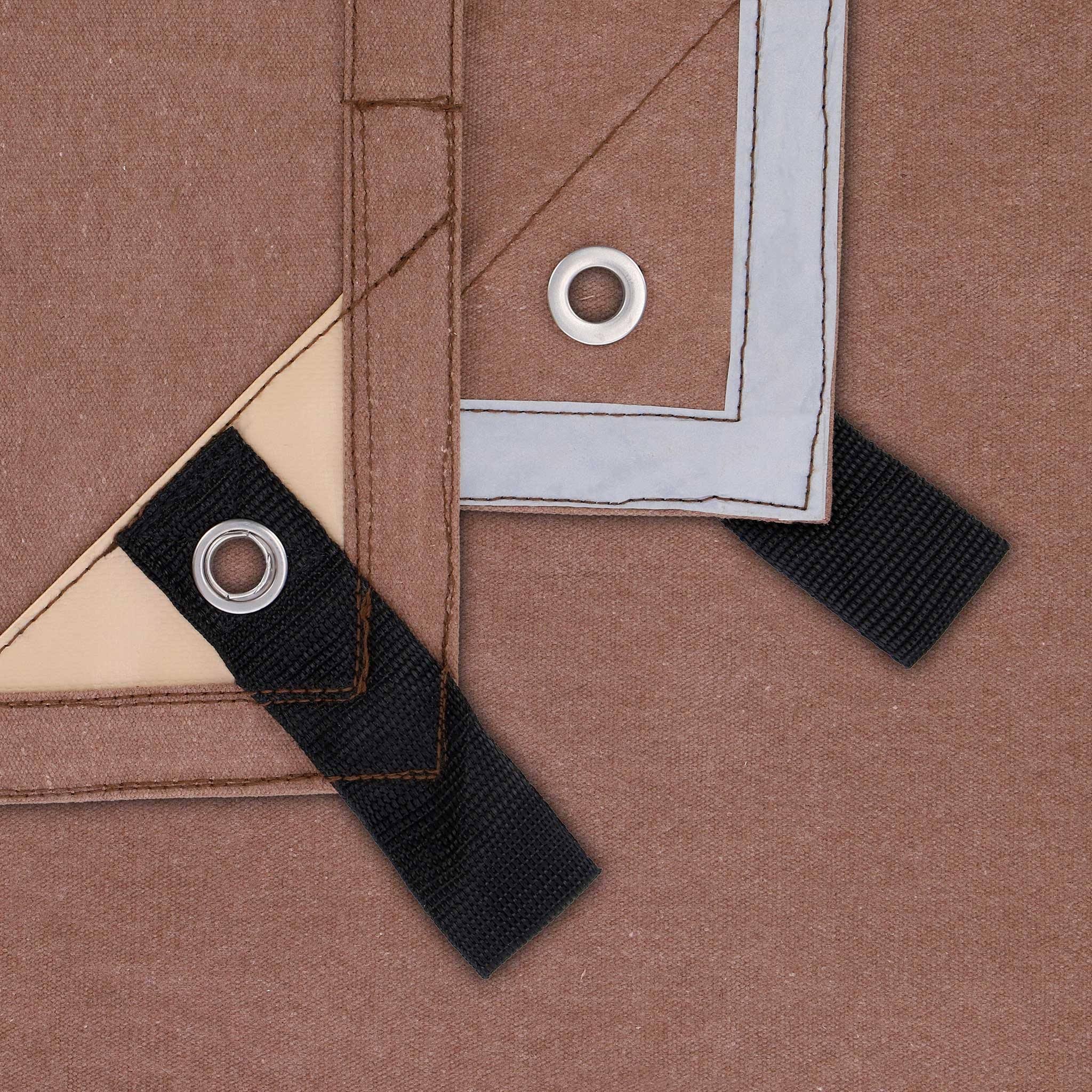 White Duck 18 oz. Canvas Tarpaulin Brown 6x8