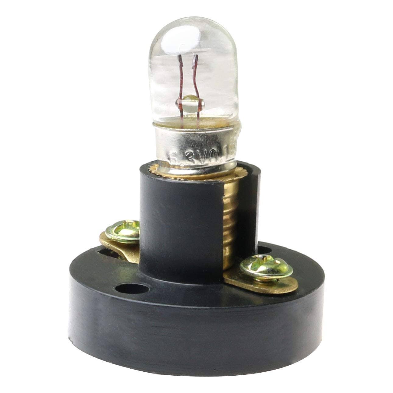 MEETOOT Set of 10pcs Screw Mini Bulb 6.3V and 5pcs E10 Mini Bulb Holder Black Plastic Pure Brass Lamp Bases Student Experiment Lighting DIY