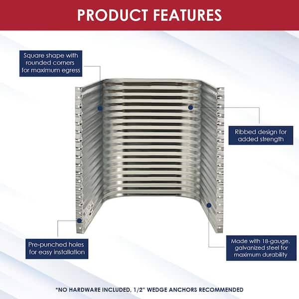 42 in. W x 36 in. D x 48 in. H Galvanized Steel Egress Window Well