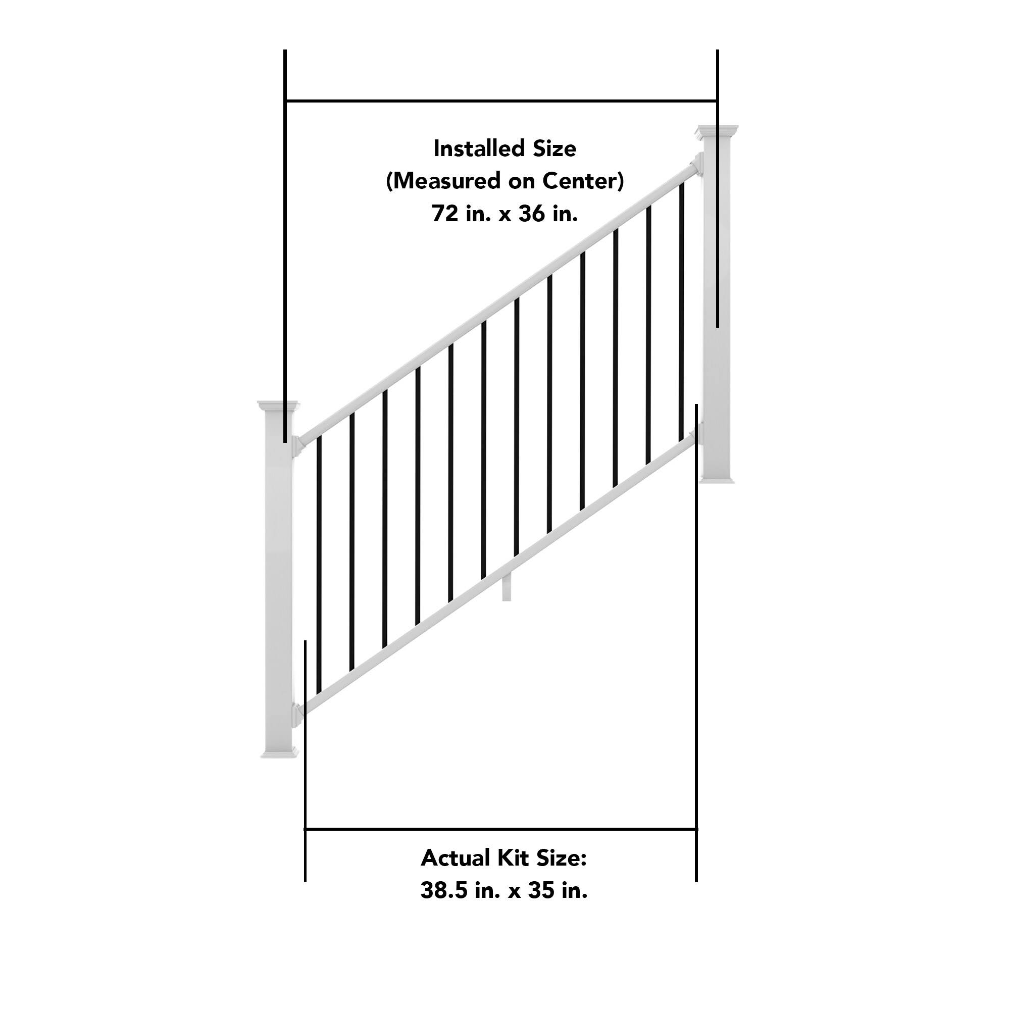 Deckorators Grab and Go 6-ft x 2.75-in x 36-in White Composite Deck Stair Rail Kit | 402502