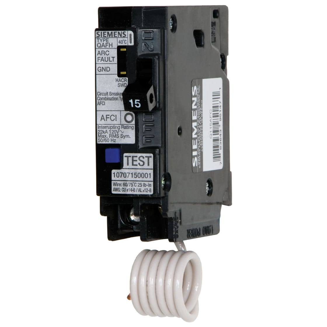 Siemen QA120AFC Arc Fault Circuit Interrupter Breaker, 20A