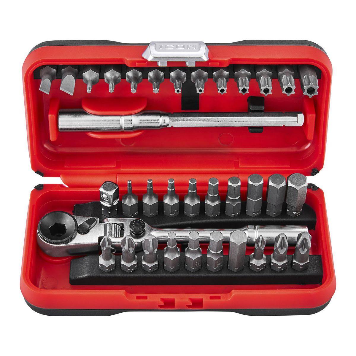 Icon Locking Flex Head Ratchet and Bit Set, 35-Piece 58074