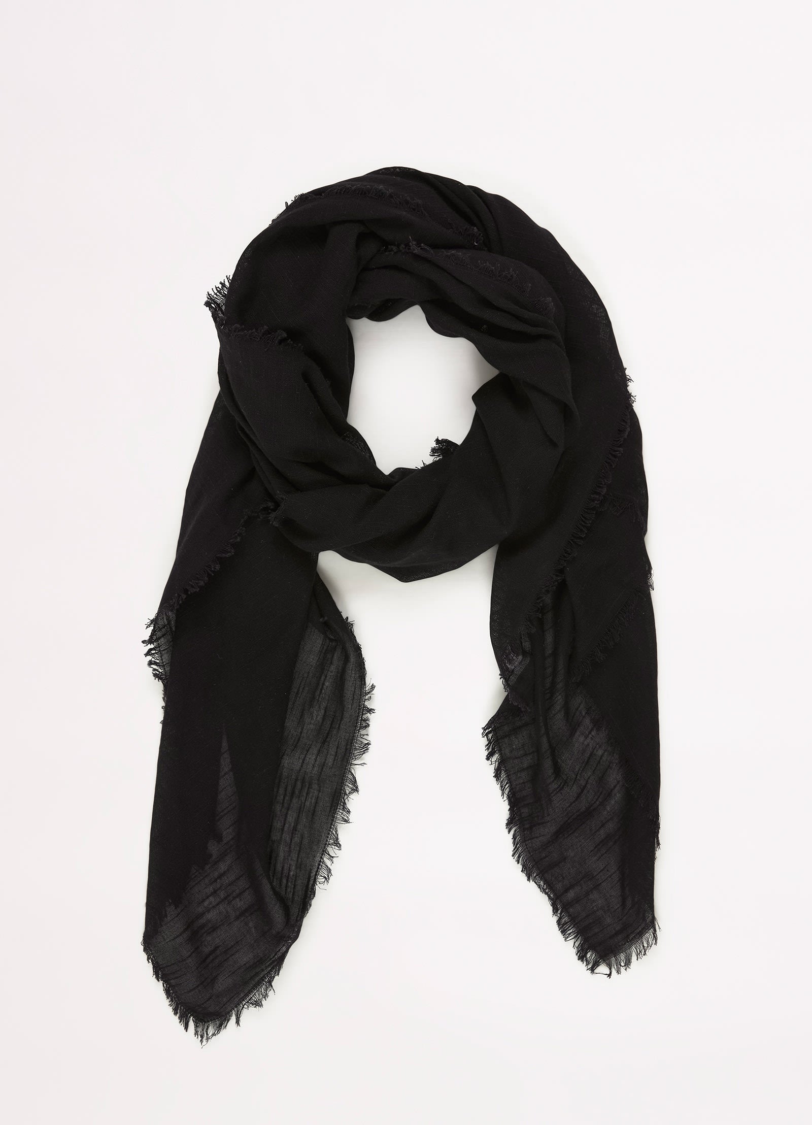 Textured Cotton Beach Wrap - Black