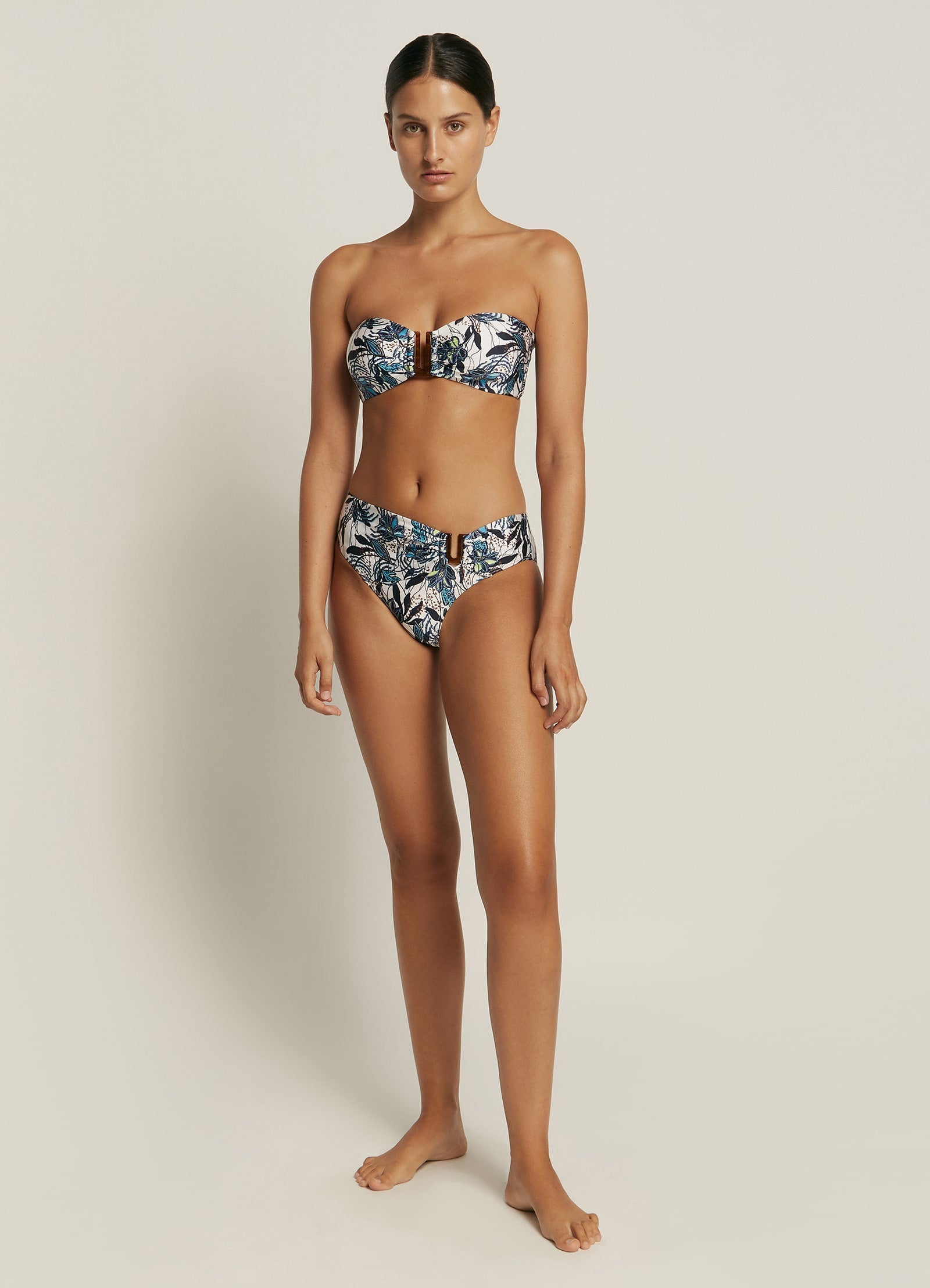 Isola Bella Bandeau Top - Aqua/White