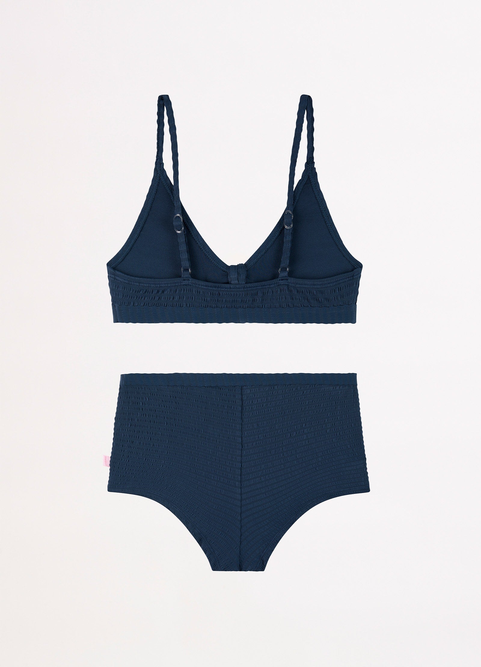Girls Lemon Soda Triangle Bikini Set  - Navy