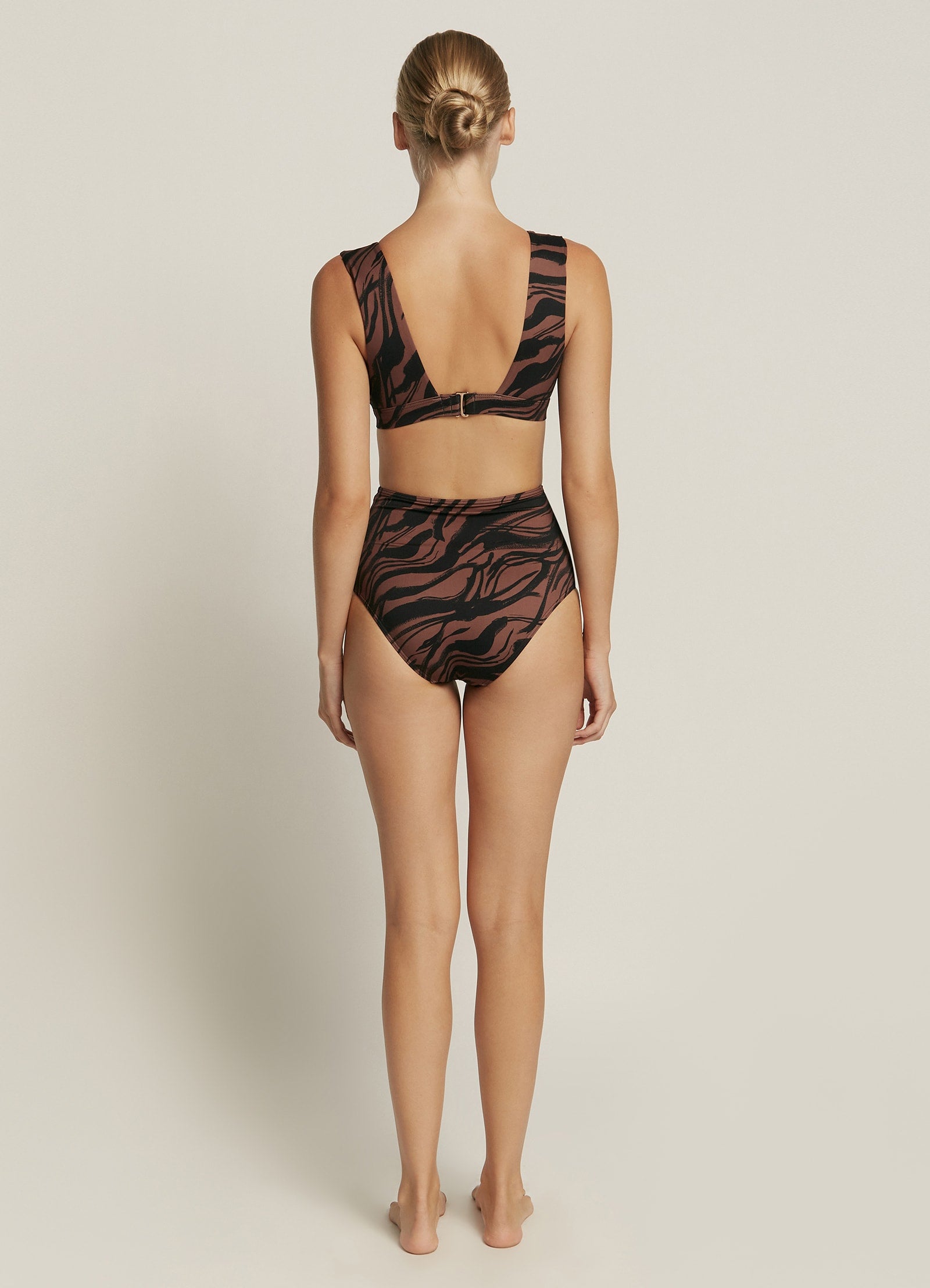 Nomade Plunge Top - Burnt Clay/Black