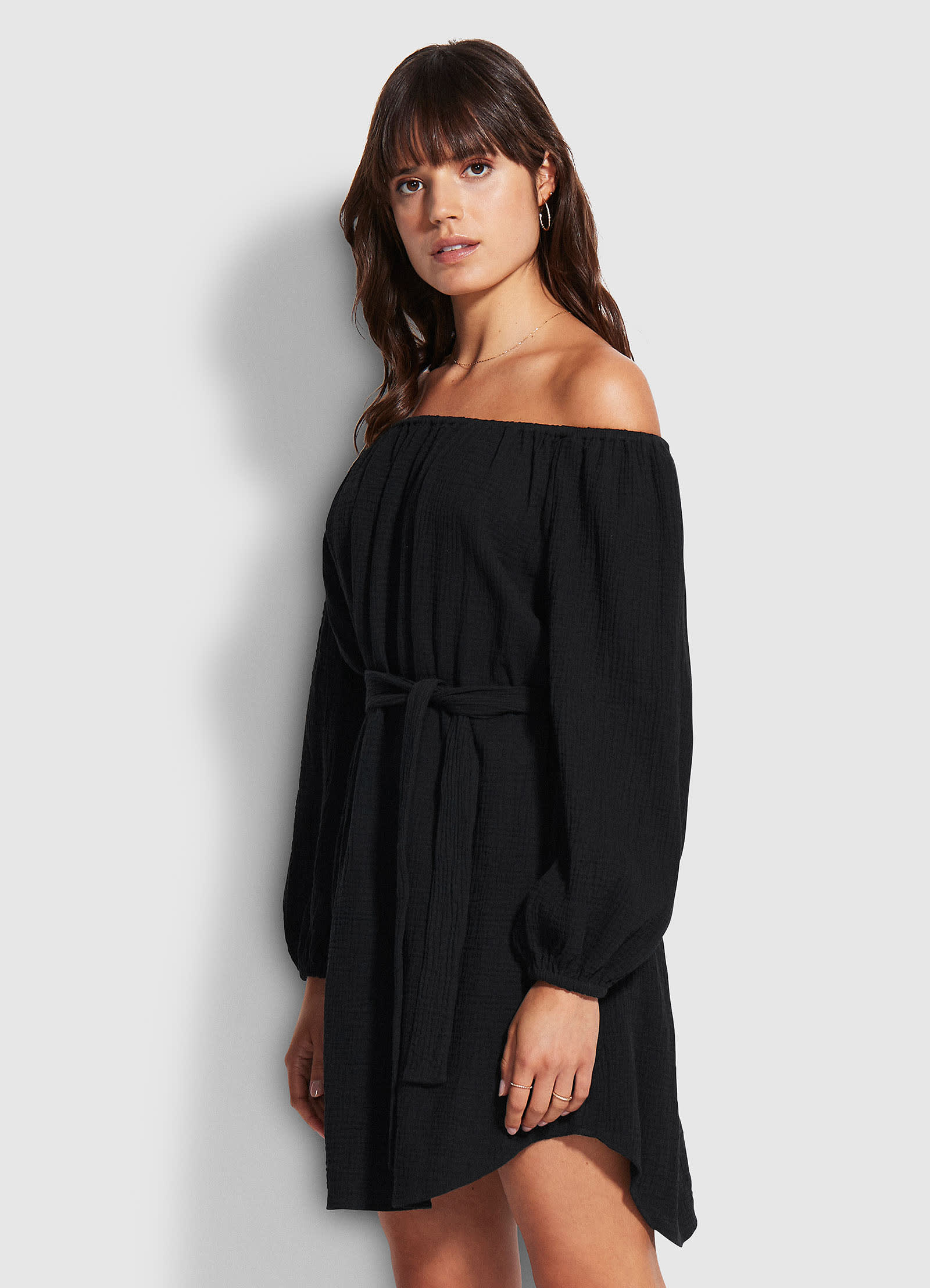 Double Cloth Summer Cover Up  - Black