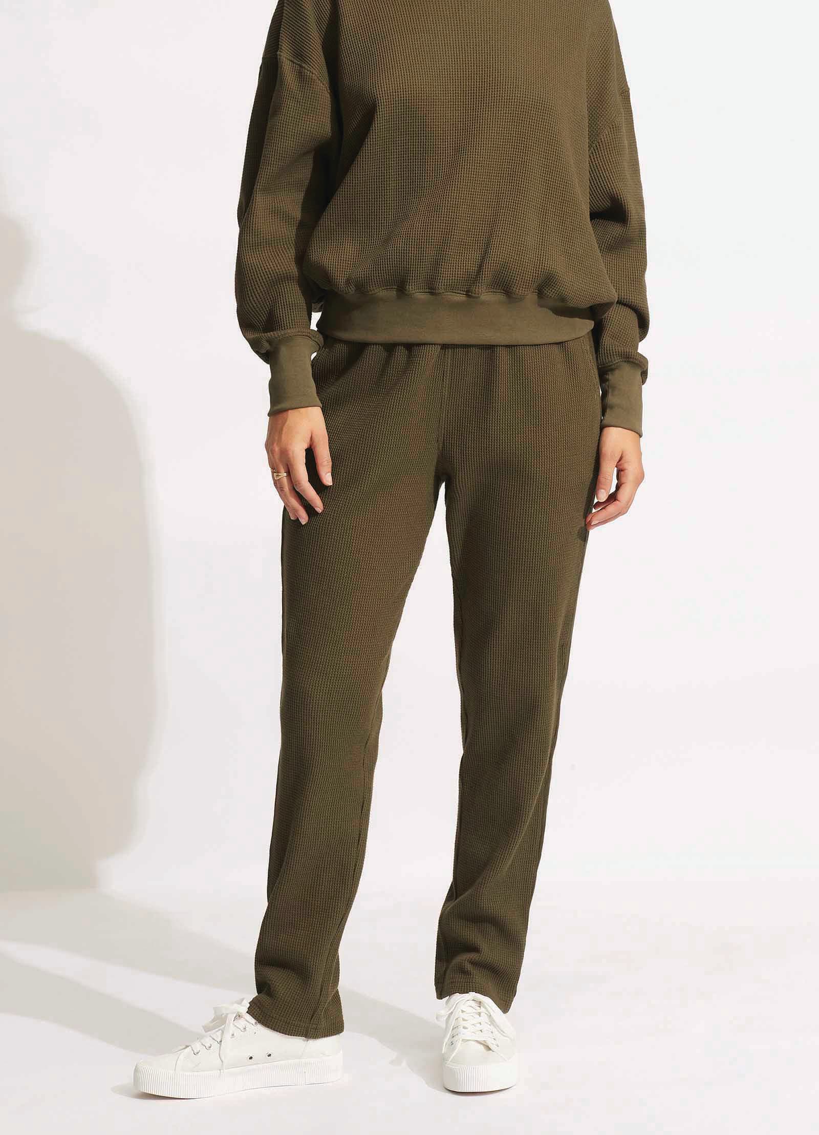 Waffle Pant - Moss