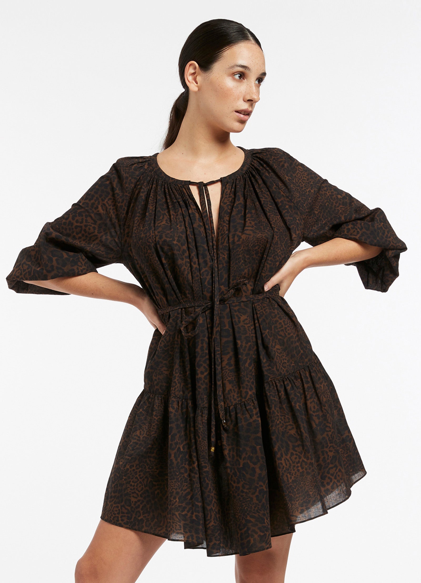 Pantera Bell Sleeve Kaftan - Chocolate