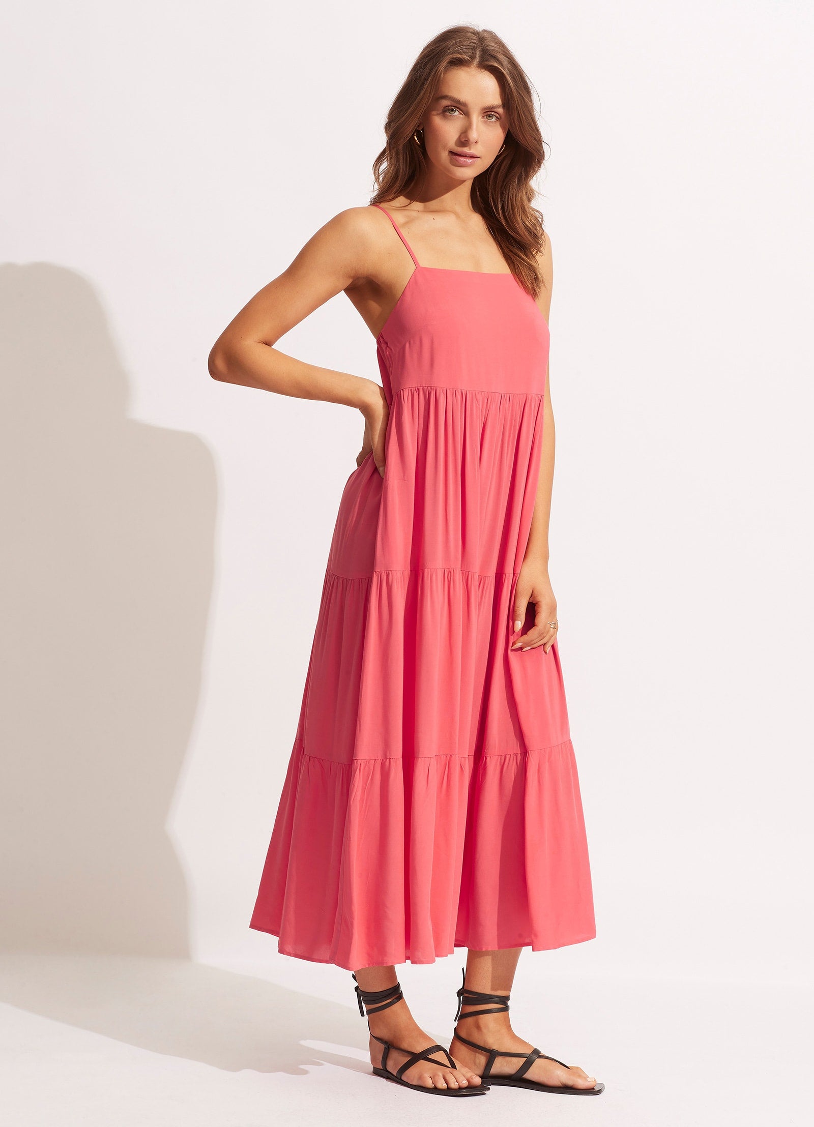Weekend Tier Dress - Sun Kissed Coral