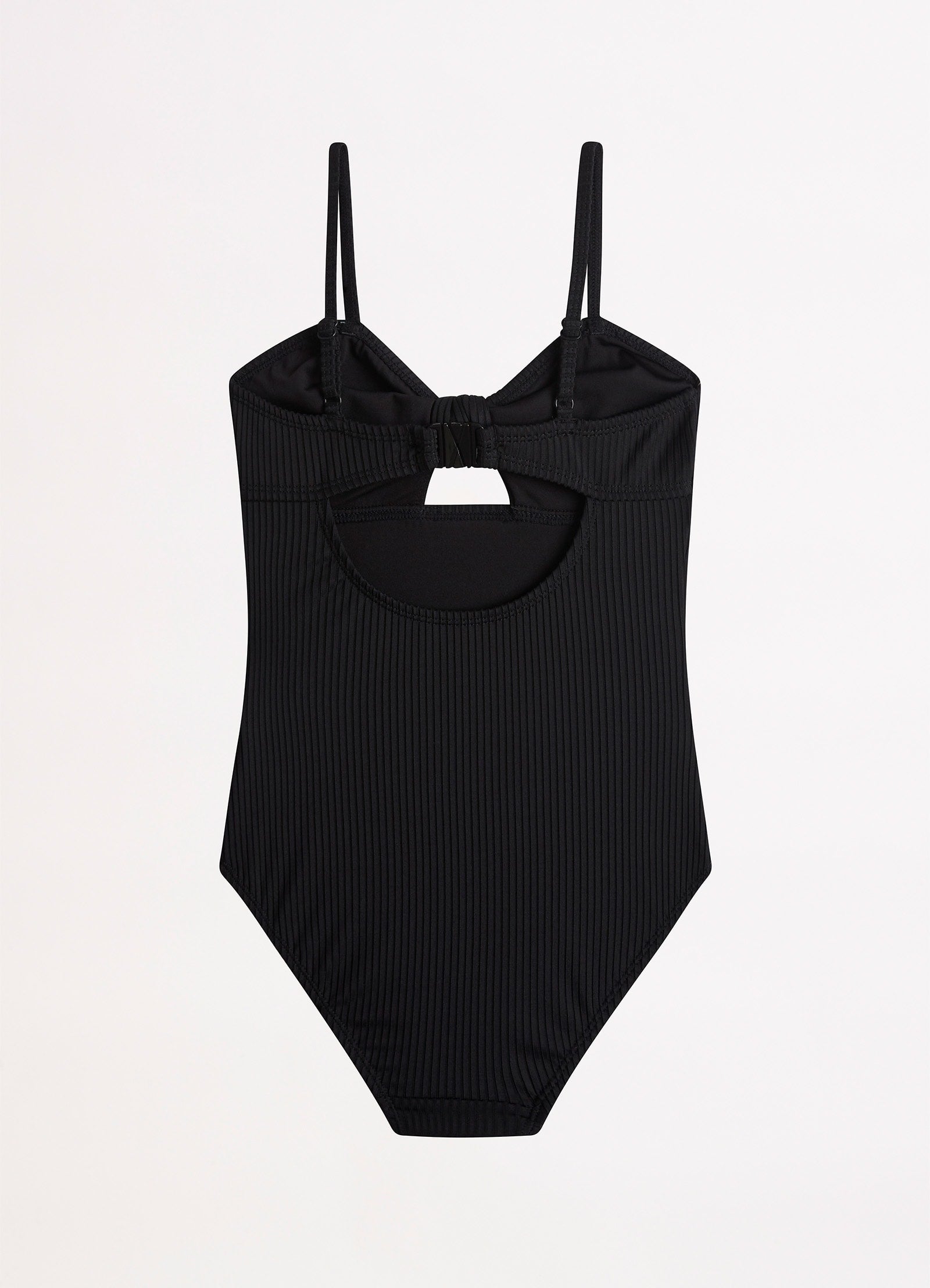 Summer Essential Girls Tie Front One Piece - Black