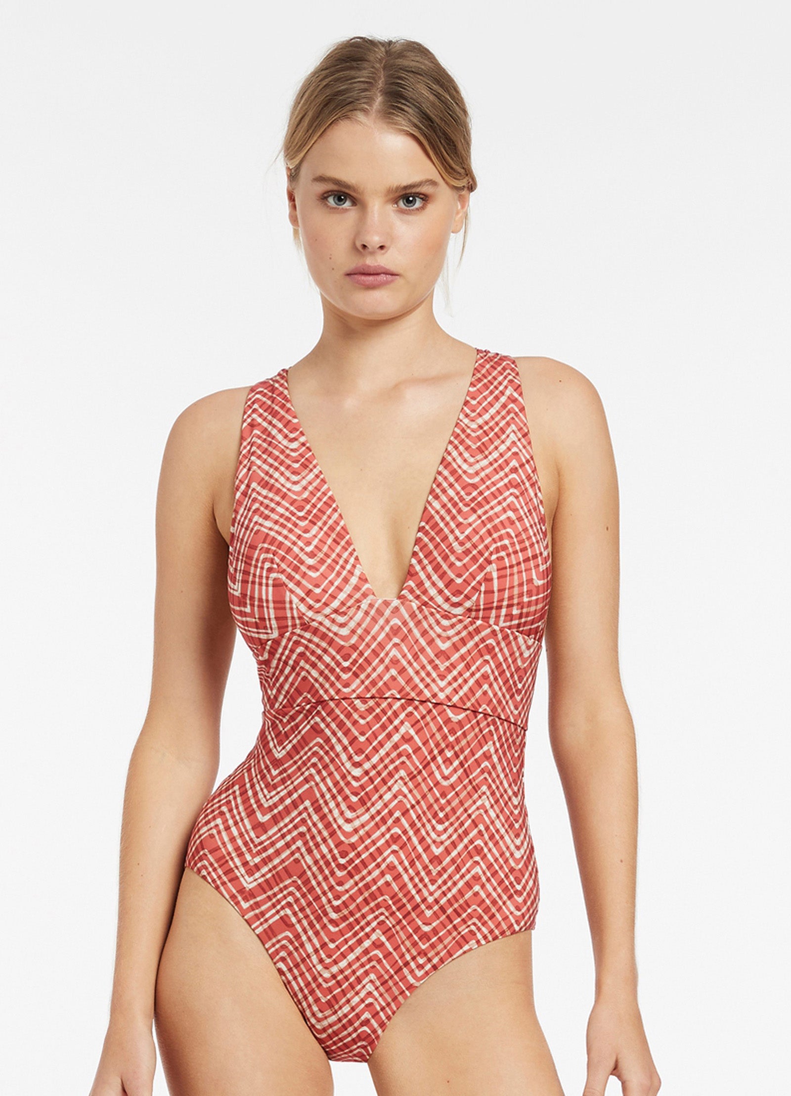 Bonita Plunge Tieback One Piece - Maple