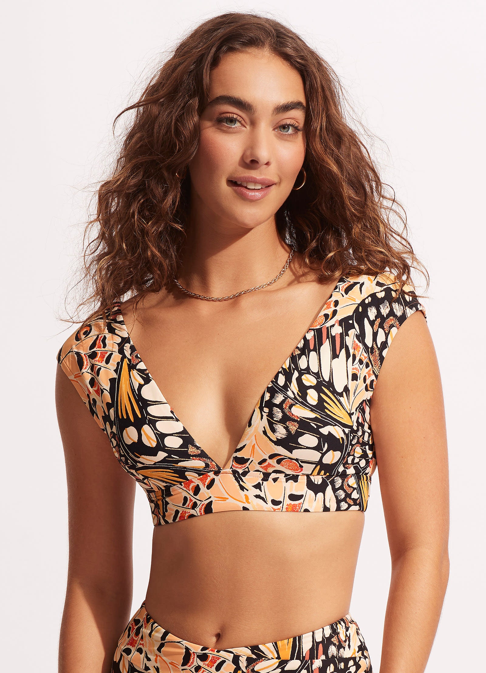 Take Flight Cap Sleeve Top - Mandarin