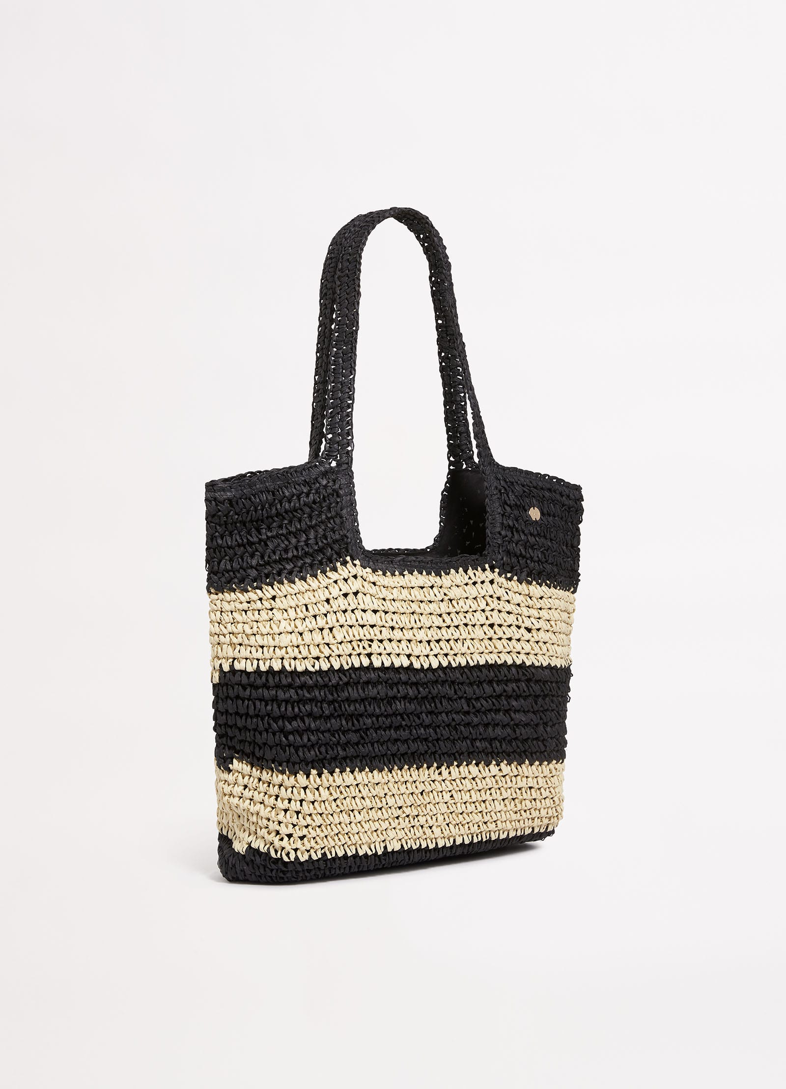 Splice Woven Tote - Black/Natural