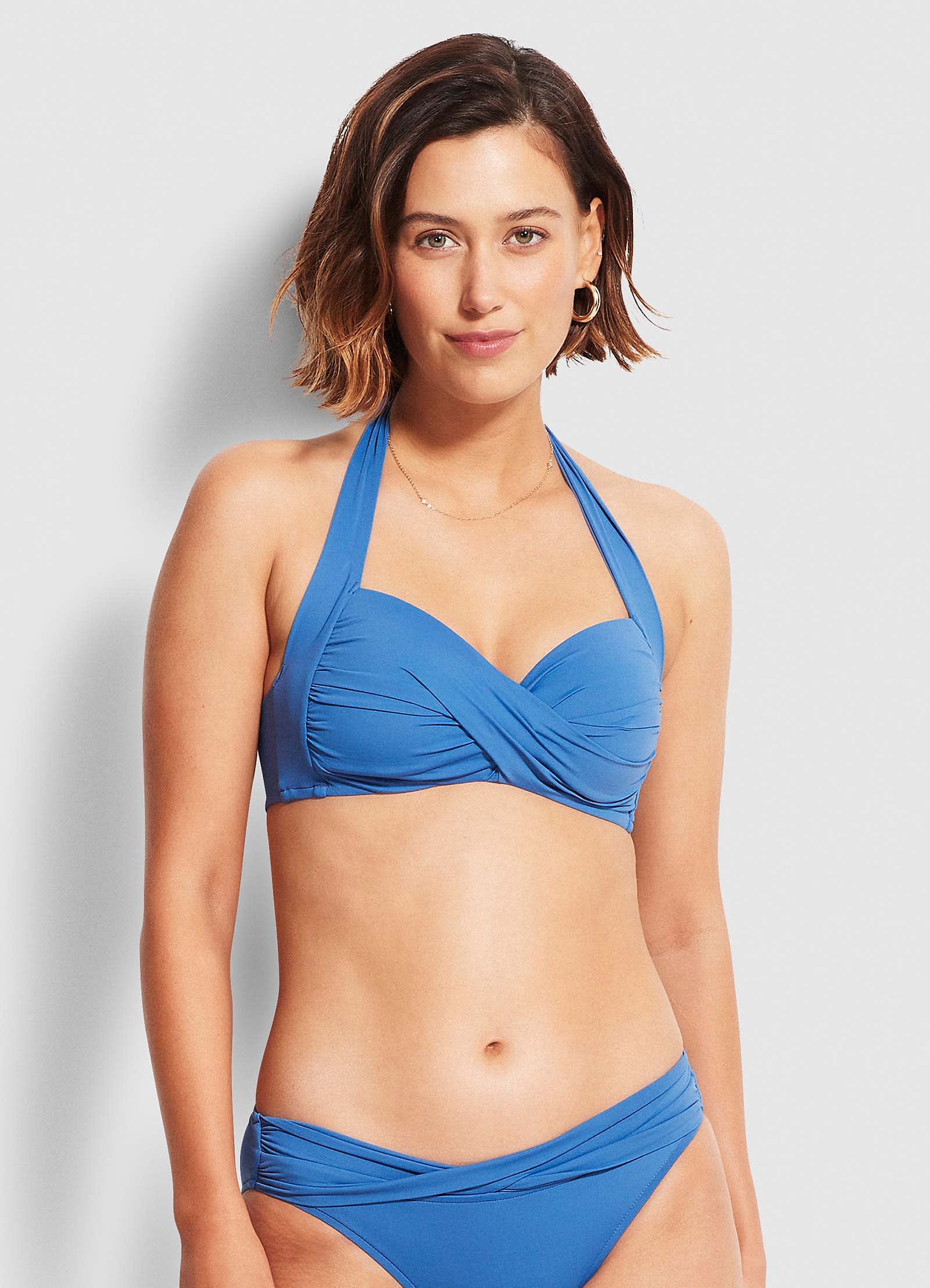 Seafolly Twist Soft Cup Halter - Marina Blue