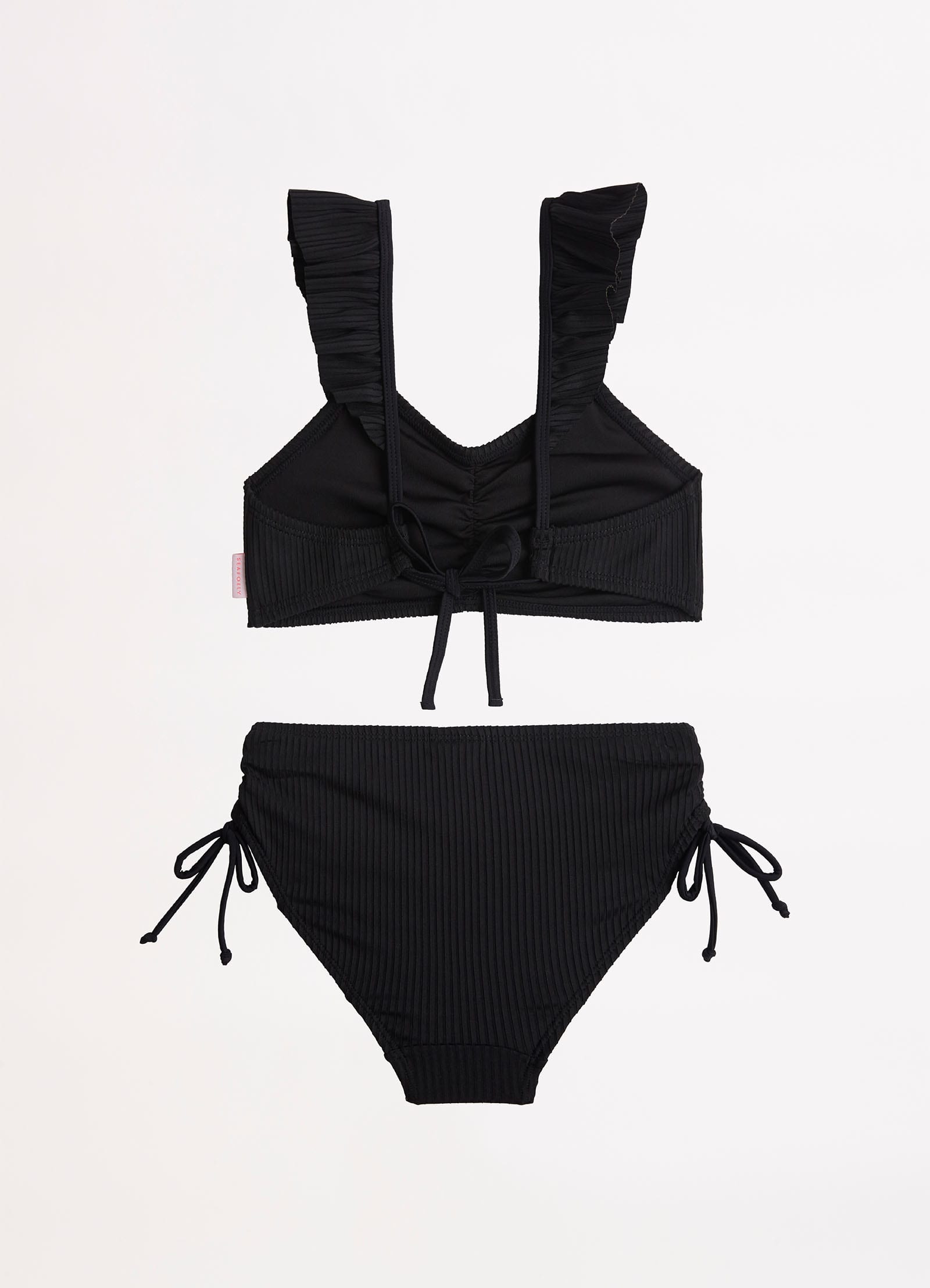 Girls Ruffle Bikini  - Black