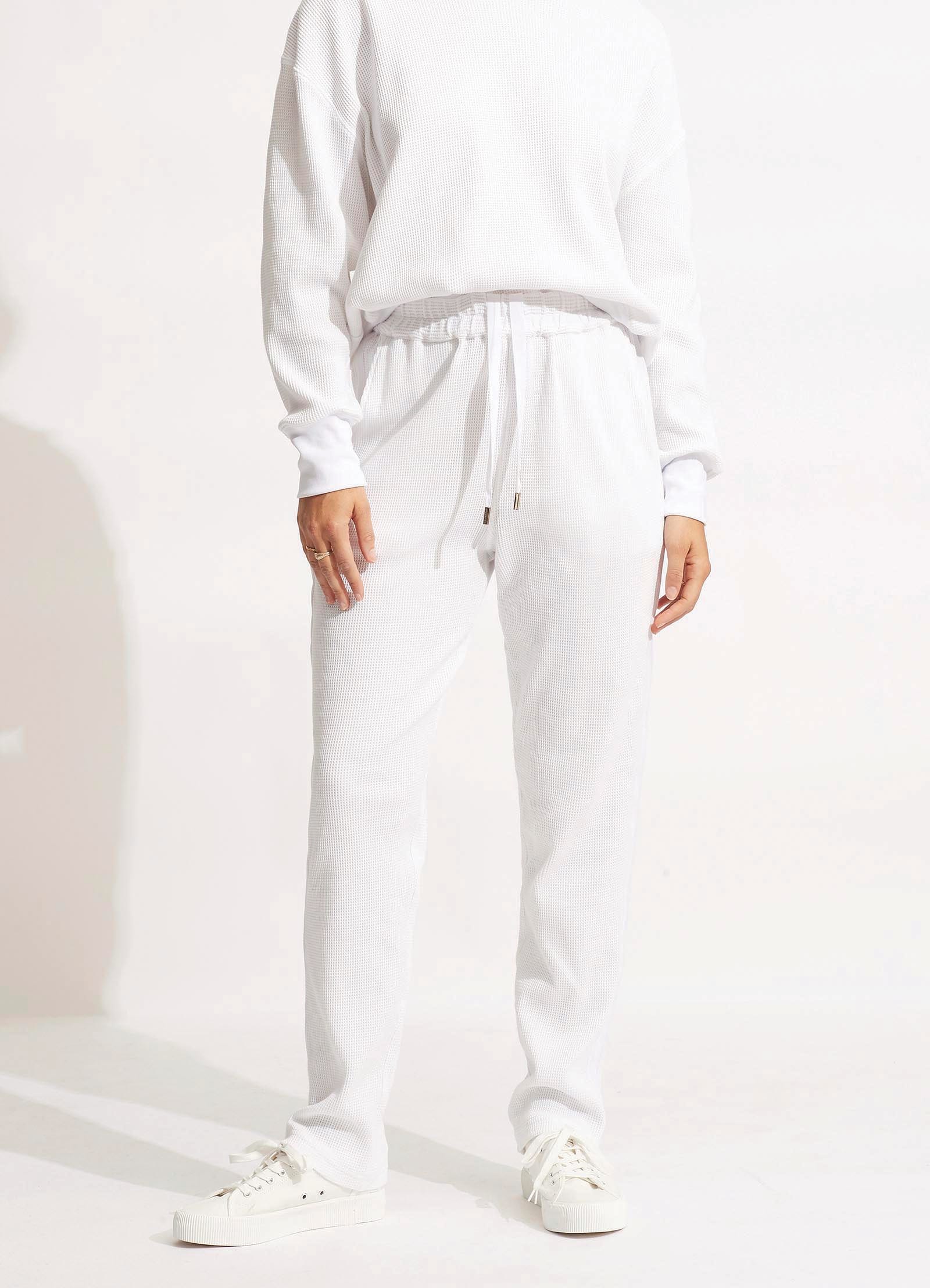 Waffle Pant - White